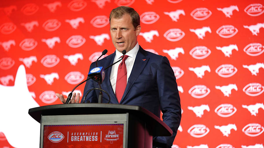 Rhett Lashlee is 29-12 in his first three seasons at SMU and led the Mustangs to the College Football Playoff in 2024. | Jim Dedmon-Imagn Images