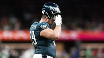 Landon Dickerson reportedly suffered a leg injury at Eagles practice on Sunday.