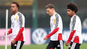 Assan Ouedraogo, Said El Mala und Karim Adeyemi im Training der DFB-Elf