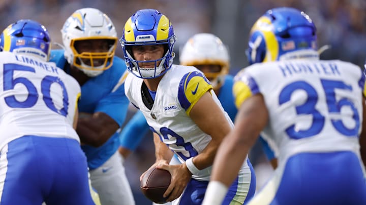 Los Angeles Chargers v Los Angeles Rams QB Stetson Bennett IV, RB Jarquez Hunter - NFL Preseason 2025