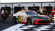 NASCAR Cup Series Driver Chase Briscoe celebrates winning the Great American Getaway 400 at Pocono Raceway on June 22, 2025.