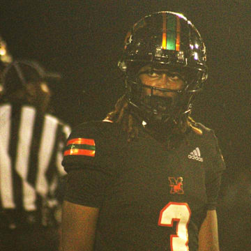 Mandarin cornerback Brody Jennings (3) looks to the sideline for a signal during a high school football game against Sandalwood on September 6, 2024. [Clayton Freeman/Florida Times-Union]