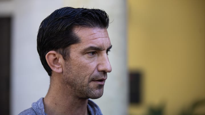 Nov 8, 2023; Scottsdale, AZ, USA; Arizona Diamondbacks general manager Mike Hazen speaks to the media during the MLB General Manager's Meetings at Omni Scottsdale Resort & Spa. Mandatory Credit: Mark J. Rebilas-USA TODAY Sports