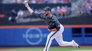 Jul 27, 2024; New York City, New York, USA; New York Mets starting pitcher Tylor Megill (38) pitches against the Atlanta Braves during the first inning at Citi Field. Mandatory Credit: Brad Penner-USA TODAY Sports