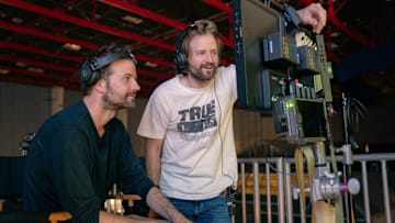 Matt and Ross Duffer on set of Stranger Things season 5 - Credit: Clay Enos/Netflix © 2024