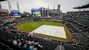 Cumberland, Georgia, USA; General views of a rain delay before the start of the game between the Philadelphia Phillies against the Atlanta Braves at Truist Park.
