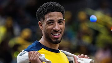 Mar 2, 2025; Indianapolis, Indiana, USA; Indiana Pacers guard Tyrese Haliburton (0) in the first half against the Chicago Bulls at Gainbridge Fieldhouse. Mandatory Credit: Trevor Ruszkowski-Imagn Images