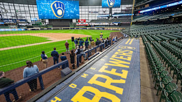 The Milwaukee Brewers unveil two new scoreboards Mondayat American Family Field in Milwaukee. The Brewers partnered with ANC, a digital signage and visual display company, to enhance existing digital and static stadium signage. The new 8mm LED digital display overlooking center field measures 12,077 square feet. It will be among the largest scoreboards in Major League Baseball, according to the Brewers, and is more than double the size of the old display at 5,940 square feet. The Brewers are