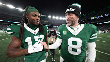 Former NY Jets quarterback Aaron Rodgers and wide receiver Davante Adams