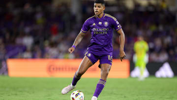 Jul 6, 2024; Orlando, Florida, USA;  Orlando City midfielder Wilder Cartagena (16) controls the ball against D.C. United in the second half at Inter&Co Stadium. Mandatory Credit: Nathan Ray Seebeck-USA TODAY Sports