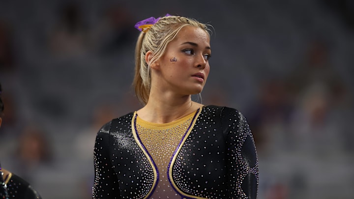 Livvy Dunne competing for LSU Tigers gymnastics