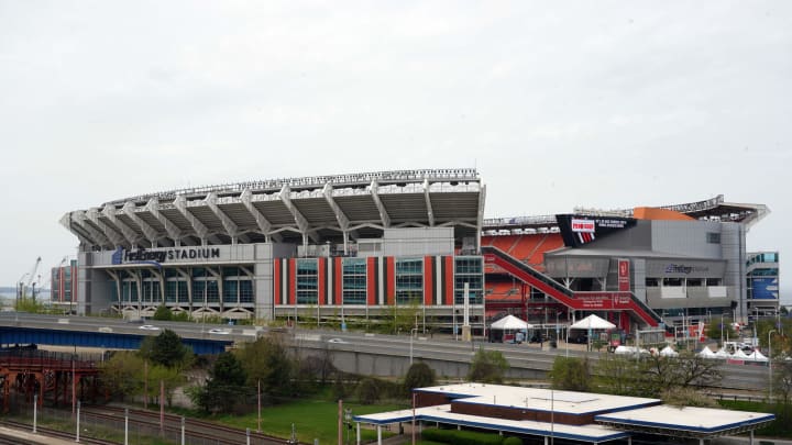 Apr 28, 2021; Cleveland, Ohio, USA; A general overall view of FirstEnergy Stadium. The stadium is
