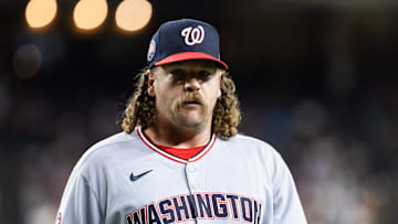 May 30, 2025; Phoenix, Arizona, USA; Washington Nationals pitcher Andrew Chafin against the Arizona Diamondbacks at Chase Field. Mandatory Credit: Mark J. Rebilas-Imagn Images