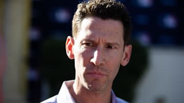 Boston Red Sox chief baseball officer Craig Breslow speaks to the media during the MLB General Manager's Meetings at Omni Scottsdale Resort & Spa.
