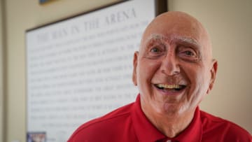 Dick Vitale, an analyst and champion of college basketball for more than four decades on ESPN, begins to get his voice back as he recovers from cancer treatment and recent vocal cord surgery at home in Lakewood Ranch, Florida on Thursday, March 24, 2022.