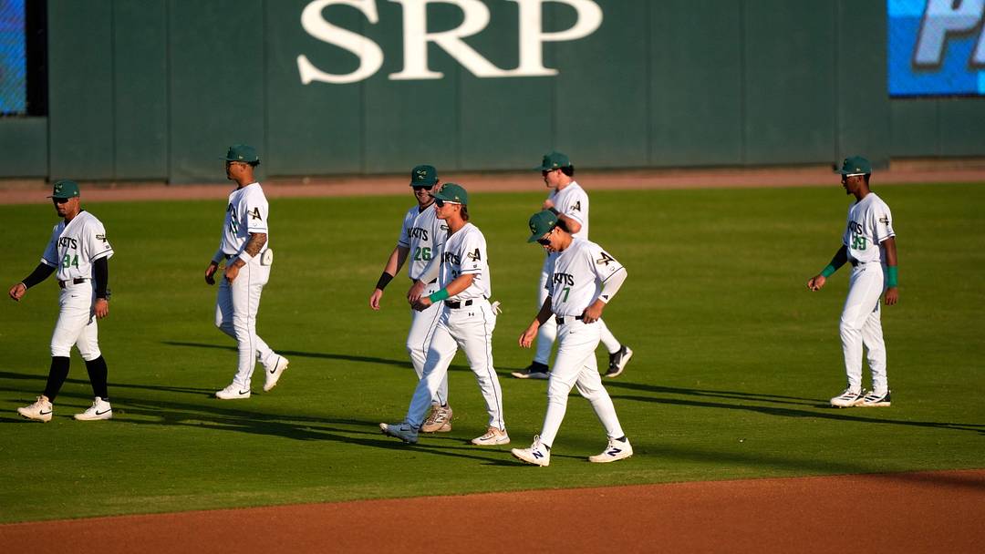 The GreenJackets warm up before opening day of the Augusta GreenJackets at SRP Park in North Augusta, S.C., on Tuesday, April 14, 2026. Mandatory Credit: Katie Goodale - Augusta Chronicle/USA TODAY NETWORK The GreenJackets warm up before opening day of the Augusta GreenJackets at SRP Park in North Augusta, S.C., on Tuesday, April 14, 2026. Mandatory Credit: Katie Goodale - Augusta Chronicle/USA TODAY NETWORK