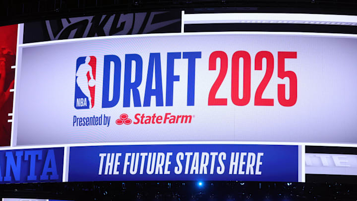 General view before the first round of the 2025 NBA Draft at Barclays Center. General view before the first round of the 2025 NBA Draft at Barclays Center.