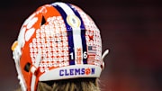 Jan 13, 2020; New Orleans, Louisiana, USA; View of the helmet stickers of Clemson Tigers quarterback Trevor Lawrence (16) before the College Football Playoff national championship game against the LSU Tigers at Mercedes-Benz Superdome. 