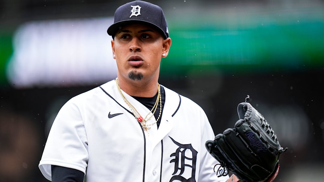 Detroit Tigers pitcher Keider Montero (54) walks off the field after pitching. 