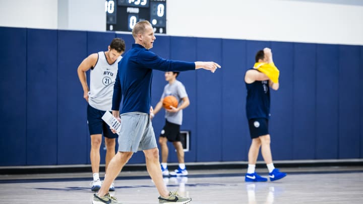 Kevin Young at BYU basketball practice