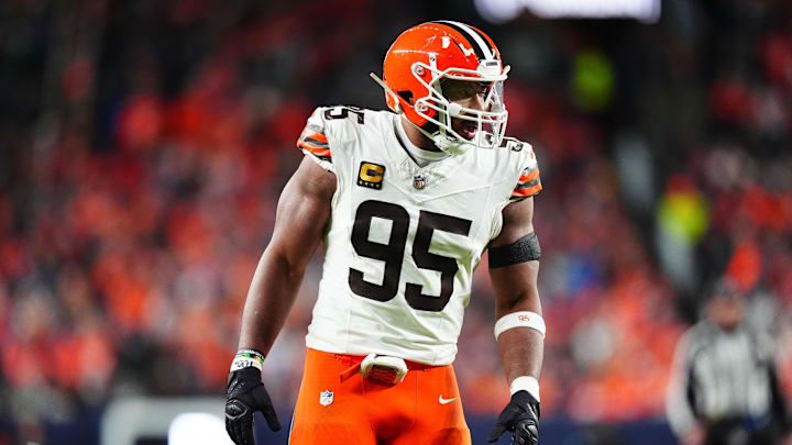Cleveland Browns defensive end Myles Garrett (95) during the third quarter against the Denver Broncos at Empower Field at Mile High.