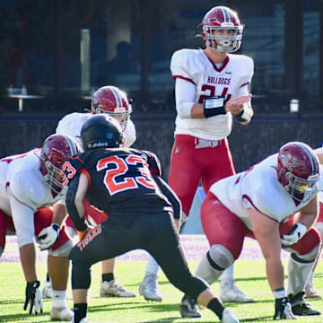 Carter Kuchenbuch led Okanogan to WIAA Class 2B football championships last fall over Napavine in Seattle.