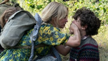 Evelyn (Emily Blunt) and Marcus (Noah Jupe) brave the unknown in "A Quiet Place Part II.”