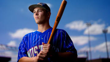 All-state baseball player of the year, Fort Cobb-Broxton's Eli Willits, is pictured in Edmond, Okla., Friday, June 6, 2025.