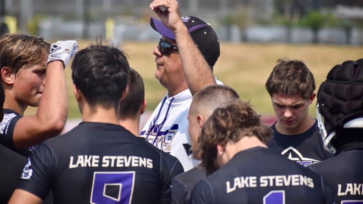 Coach Tom Tri and Lake Stevens wins the Lakewood Cougars 7v7 Championship Passing Tournament for the third time in four years Saturday.