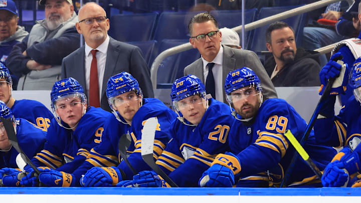 Buffalo Sabres head coach Lindy Ruff and assistant coach Seth Appert