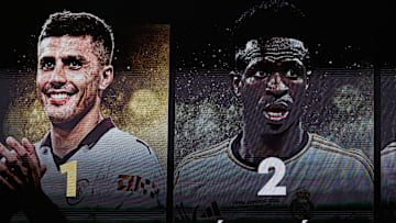 Manchester City's Rodri (left) finished narrowly above Vinicius Junior of Real Madrid
