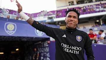 Oct 19, 2024; Orlando, Florida, USA; Orlando City goalkeeper Pedro Gallese (1) takes the field for warms up before a match against Atlanta United at Inter&Co Stadium. Mandatory Credit: Nathan Ray Seebeck-Imagn Images