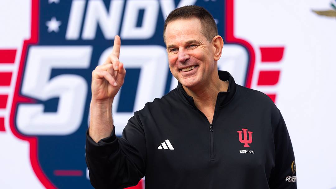 May 24, 2026; Indianapolis, Indiana, USA; Indiana Football has coach Curt Cignetti walks the red carpet prior to the 110th running of the Indianapolis 500 at Indianapolis Motor Speedway. May 24, 2026; Indianapolis, Indiana, USA; Indiana Football has coach Curt Cignetti walks the red carpet prior to the 110th running of the Indianapolis 500 at Indianapolis Motor Speedway.