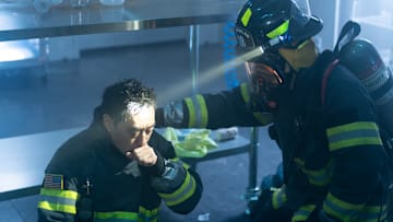 9-1-1 - ÒLab RatsÓ - Athena and Buck are in a race against time to rescue the rest of the 118 following the fire in the bio lab. THURSDAY, APRIL 17 (THURSDAY, APRIL 17) on ABC. (Disney/Christopher Willard) 
KENNETH CHOI
