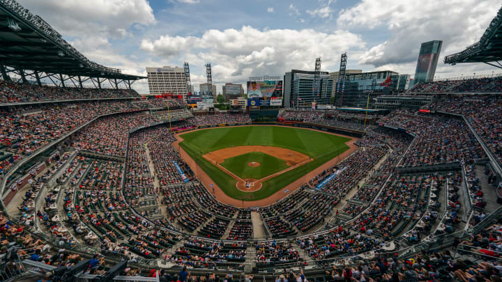 Baseball Stadium With Some Clouds Over It Background, Phillies