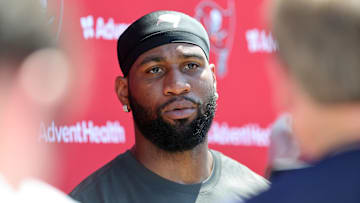 Tampa Bay Buccaneers linebacker Haason  threw some shade at his former teams after reporting to minicamp. (Mandatory Credit: Kim Klement Neitzel-Imagn Images)