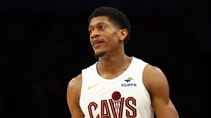 Jan 30, 2026; Phoenix, Arizona, USA; Cleveland Cavaliers forward De'Andre Hunter (12) against the Phoenix Suns at Mortgage Matchup Center. Mandatory Credit: Mark J. Rebilas-Imagn Images