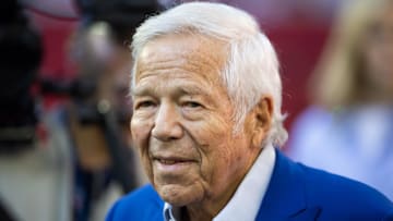 Dec 15, 2024; Glendale, Arizona, USA; New England Patriots owner Robert Kraft prior to the game against the Arizona Cardinals at State Farm Stadium. Mandatory Credit: Mark J. Rebilas-Imagn Images