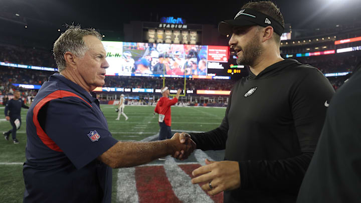 Bill Belichick (L), Nick Sirianni (R), Philadelphia Eagles