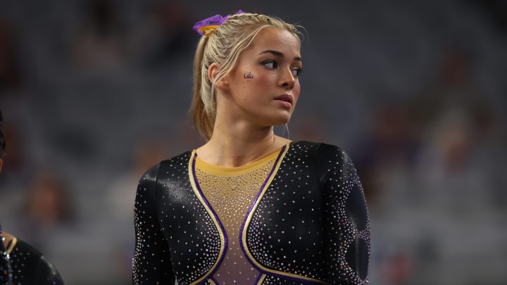 NCAA, College League, USA Gymnastics 2024: NCAA Women s Gymnastics Championships Semifinal 1 APR 18 April 18, 2024: Gymnast Olivia Dunne (LSU) during the 2024 NCAA National Collegiate Women s Gymnastics Championships Semifinal 1 at Dickies Arena in Fort Worth, Texas.