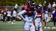 Bethel tight end Elijah Muliufi participates at the PLU 11v11 Passing Tournament in Parkland.