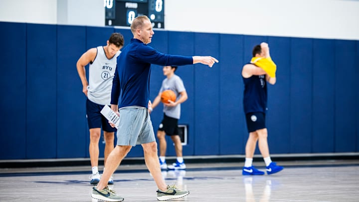 Kevin Young at BYU basketball practice