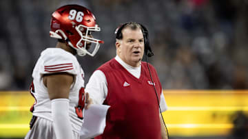 Dec 28, 2024; Tucson, AZ, USA; Miami (OH) RedHawks head coach Chuck Martin against the Colorado State Rams during the Snoop Dogg Arizona Bowl at Arizona Stadium. Mandatory Credit: Mark J. Rebilas-Imagn Images