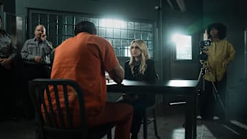 L-R Dennis Quaid as Keith Jesperson, Annaleigh Ashford as Melissa Reed and Tamera Tomakili as Ivy Campbell in HAPPY FACE