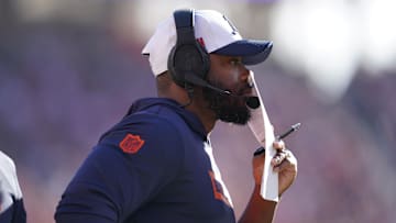 Dec 8, 2024; Santa Clara, California, USA; Chicago Bears interim head coach Thomas Brown stands on the sideline during action against the San Francisco 49ers in the first quarter at Levi's Stadium.