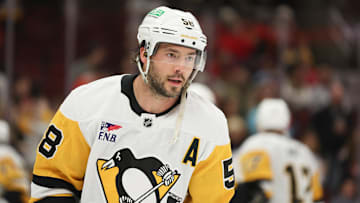 Kris Letang; Mandatory Credit: Talia Sprague-Imagn Images