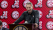 Oct 14, 2025; Birmingham, AL, USA; Alabama Crimson Tide head coach Nate Oats talks with the media during SEC Media Days at Grand Bohemian Hotel. Mandatory Credit: Vasha Hunt-Imagn Images