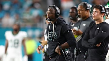 NY Jets head coach Aaron Glenn
