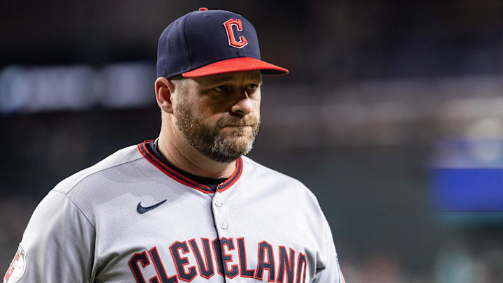 Aug 19, 2025: Cleveland Guardians manager Stephen Vogt against the Arizona Diamondbacks at Chase Field. 