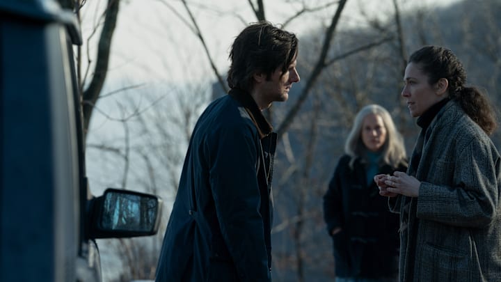 Adam Scott, Patricia Arquette and Jen Tullock in "Severance," now streaming on Apple TV+.